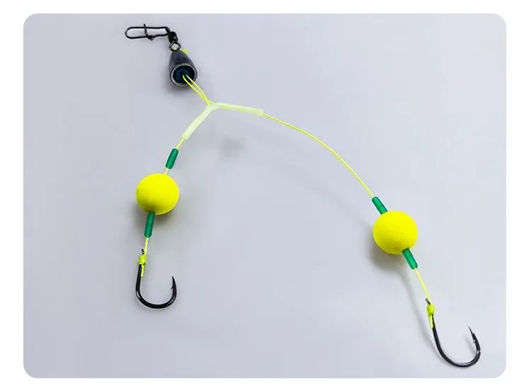 1 anzol duplo para pesca, equipamento de suspensão de anzol de carpa, anzol de carpa pronto, equipamentos anti-fundo de carpa, isca de pesca.
