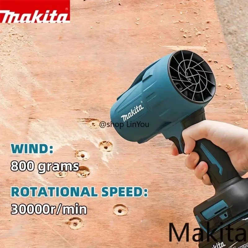 Makita Soprador Violento 30000RPM Ventilador Turbo Jet 18V Espanador de Ar Elétrico Velocidade do Vento Turbo Recarregável com Luz Ferramenta de Limpeza de Carro