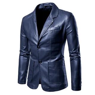 Spring Autumn New Men's Leather Jacket Fashion Lapel Windbreak Solid Color Stylish Outwear Slim Fit Motorcycle Streetwear