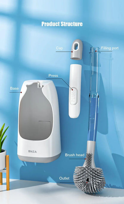 Escova de Silicone para Vaso Sanitário Acessórios WC Escova WC Sem Cantos Mortos Limpeza Doméstica Cerda Macia Artefato Banheiro Toucadores