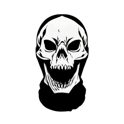 Halloween Skeleton Mask Elastic Mesh Hood Scary Party Cosplay Prop Breathable Face Cover Hood