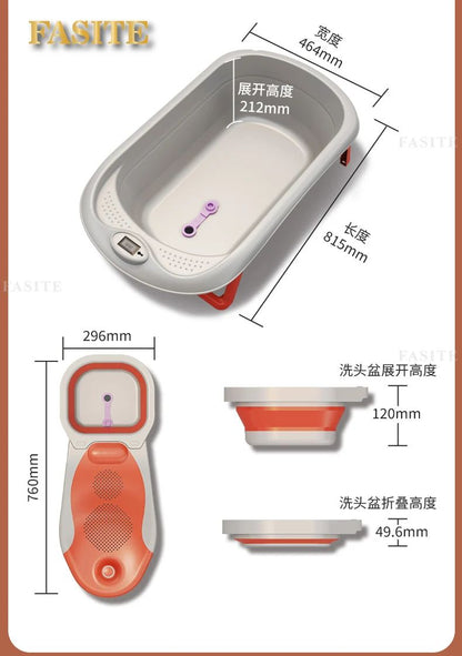 Baby bath baby lying bath folding large bath bucket home children shampoo supplies.