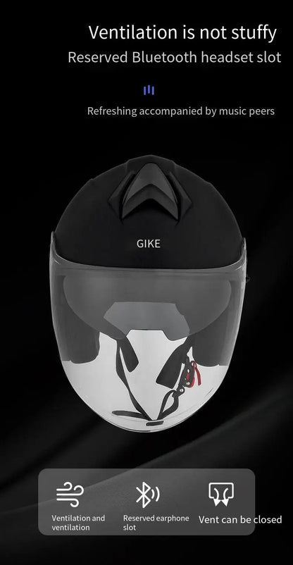 Capacete de Moto Unissex Anti-Embaçante com Lente Dupla e Meio Rosto para Veículos Elétricos Equipamento de Proteção para Homens e Mulheres