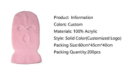 Men's Winter Knitted Balaclava, Windproof Ski Mask, Warm Wool Motorcycle Hat