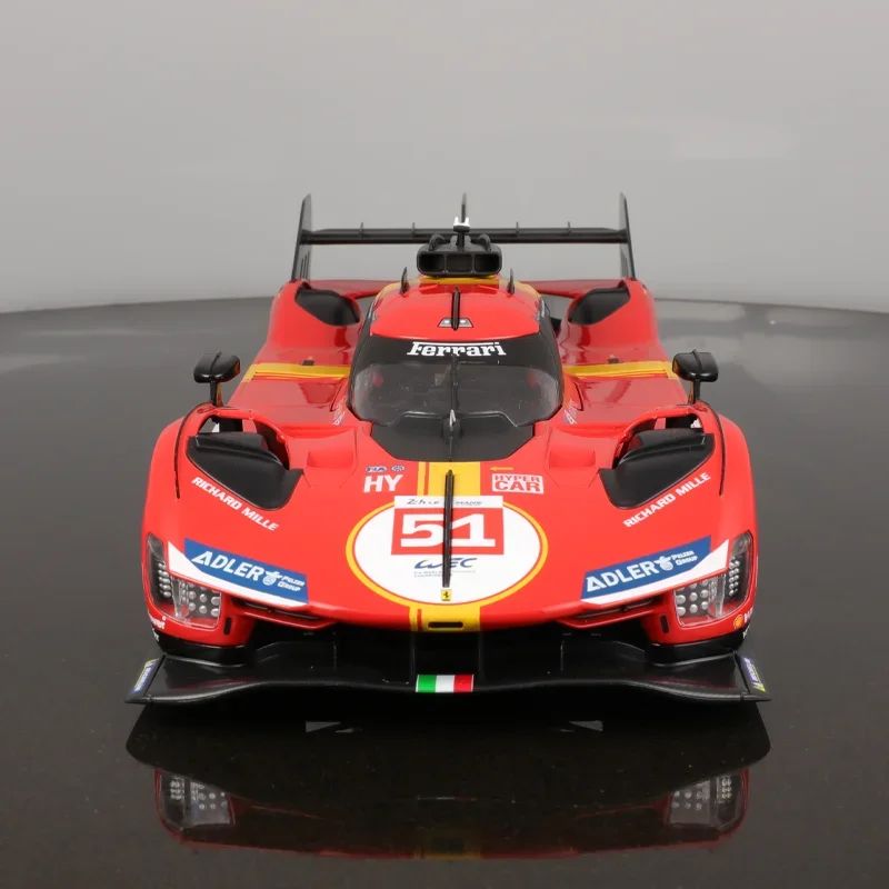 Em Estoque Novo Bburago 1:43 24h Le Mans Ferrari 499p 2024 #50 Carro de Corrida Liga Miniatura Diecast Modelo Brinquedo Embalagem de Presente