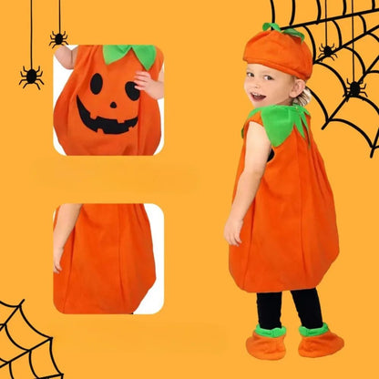 Kids Romper Costume Pumpkin Halloween Cosplay Party Boys Girls Stage Performance With Bags Holiday Clothing