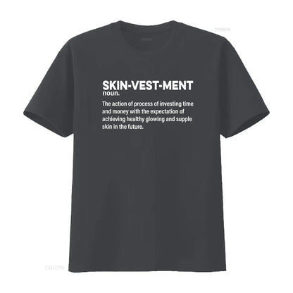 Skinvestment Skincare Definition Esthetician T Shirt vintage Washed homme graphic streetwear Soft Casual Comfortable