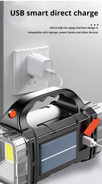 Multifunctional portable light strip side light waterproof multiple lighting modes high power rechargeable LED flashlight