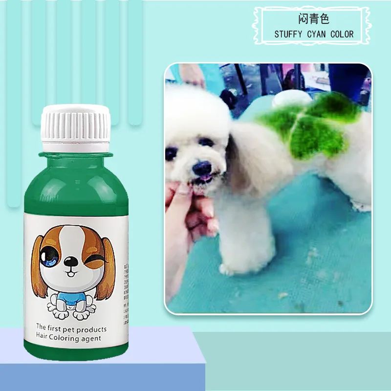 Pasta de Tintura para Pelos de Animais de Estimação Duradoura para Cães, Pasta de Tintura de Poodle Bichon, Removedor de Manchas Coloridas em Pó 100ML