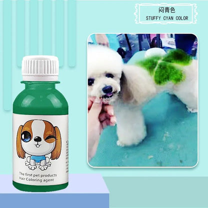 Pasta de Tintura para Pelos de Animais de Estimação Duradoura para Cães, Pasta de Tintura de Poodle Bichon, Removedor de Manchas Coloridas em Pó 100ML