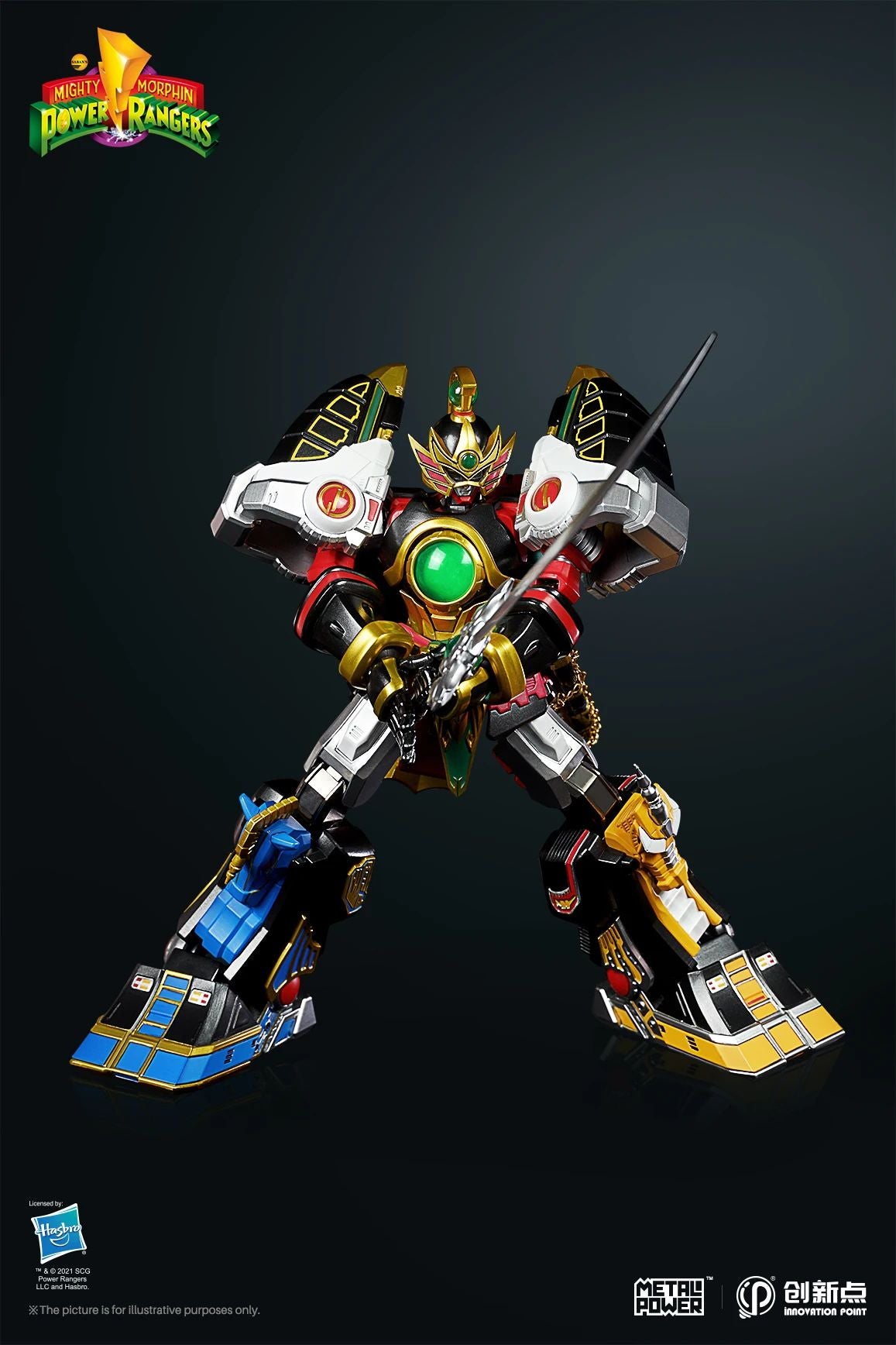 Boneco Articulado de Liga Leve Power Rangers Thunderzord Raptorzord em Estoque