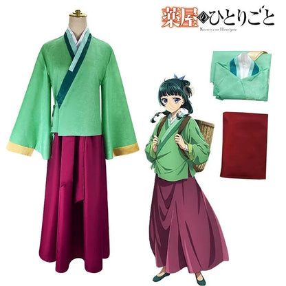 Anime Maomao Cosplay Fantasia Diários de Boticário Kimono Mao Mao Uniforme Roupas Festa de Halloween Carnaval Para Mulheres