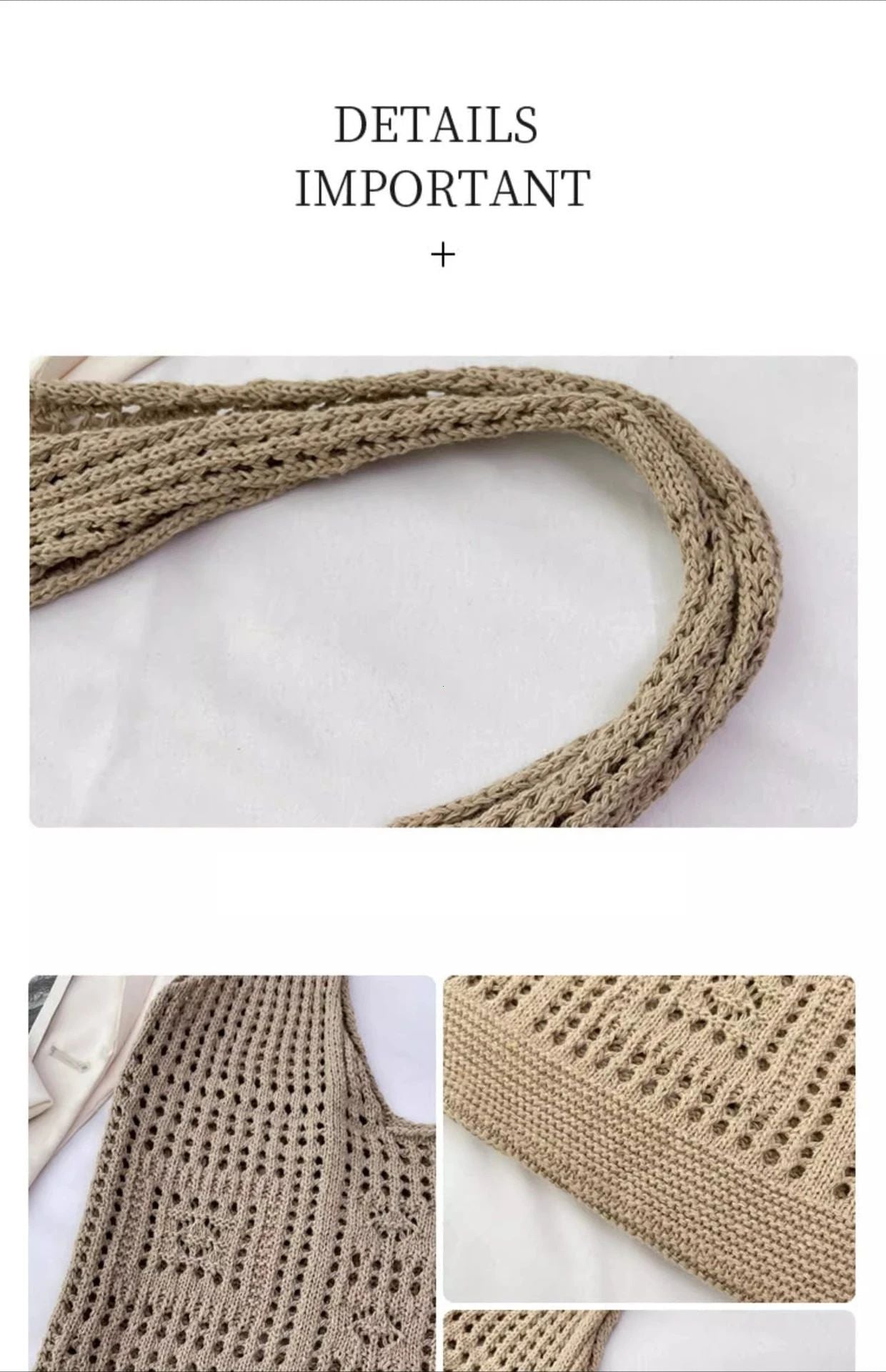 Bohemian Crochet Tote Bag for Women Handwoven Macrame Shoulder Bag with Hollow Knit Design Elegant Christmas Gift for Her, Beach