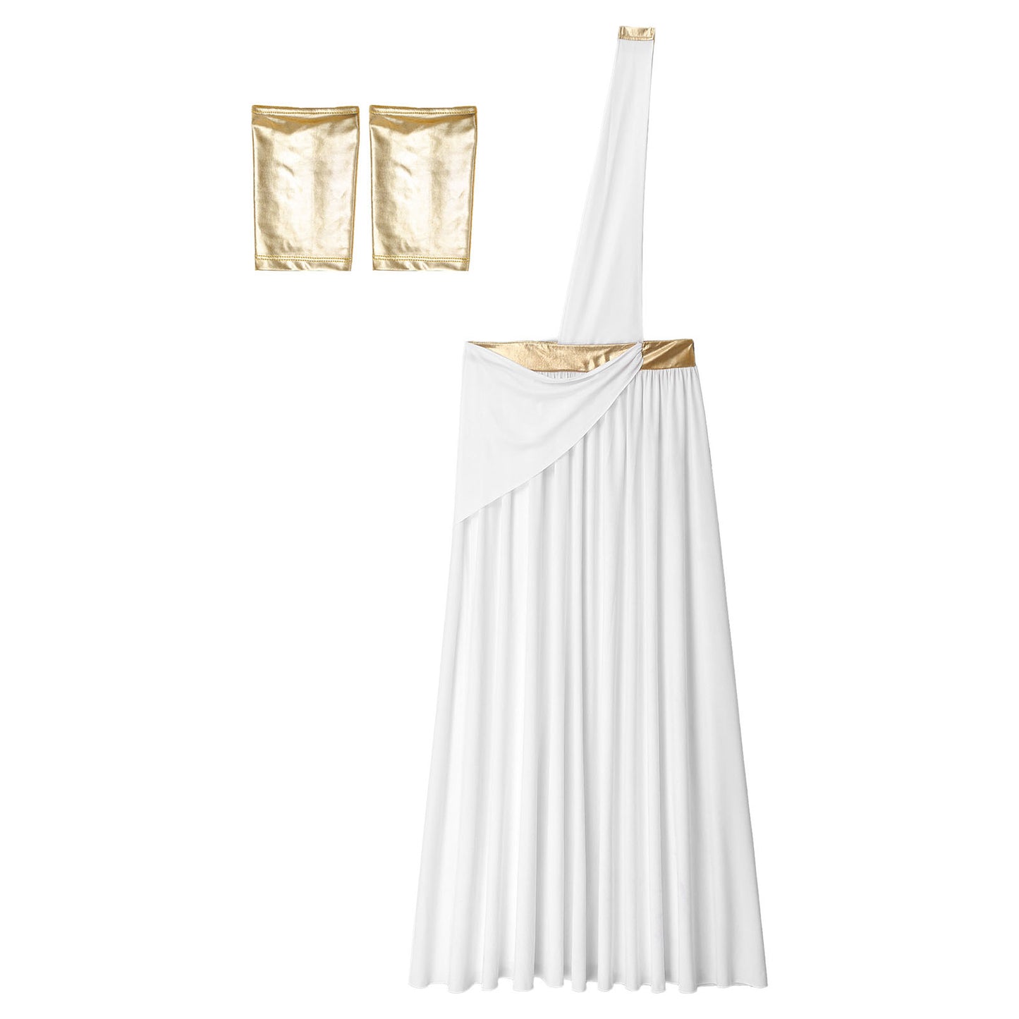 Mens Ancient Greek God Toga Gladiator Costume Roman Emperor One Shoulder Sleeveless Robe Halloween Medieval Warrior Dress Up
