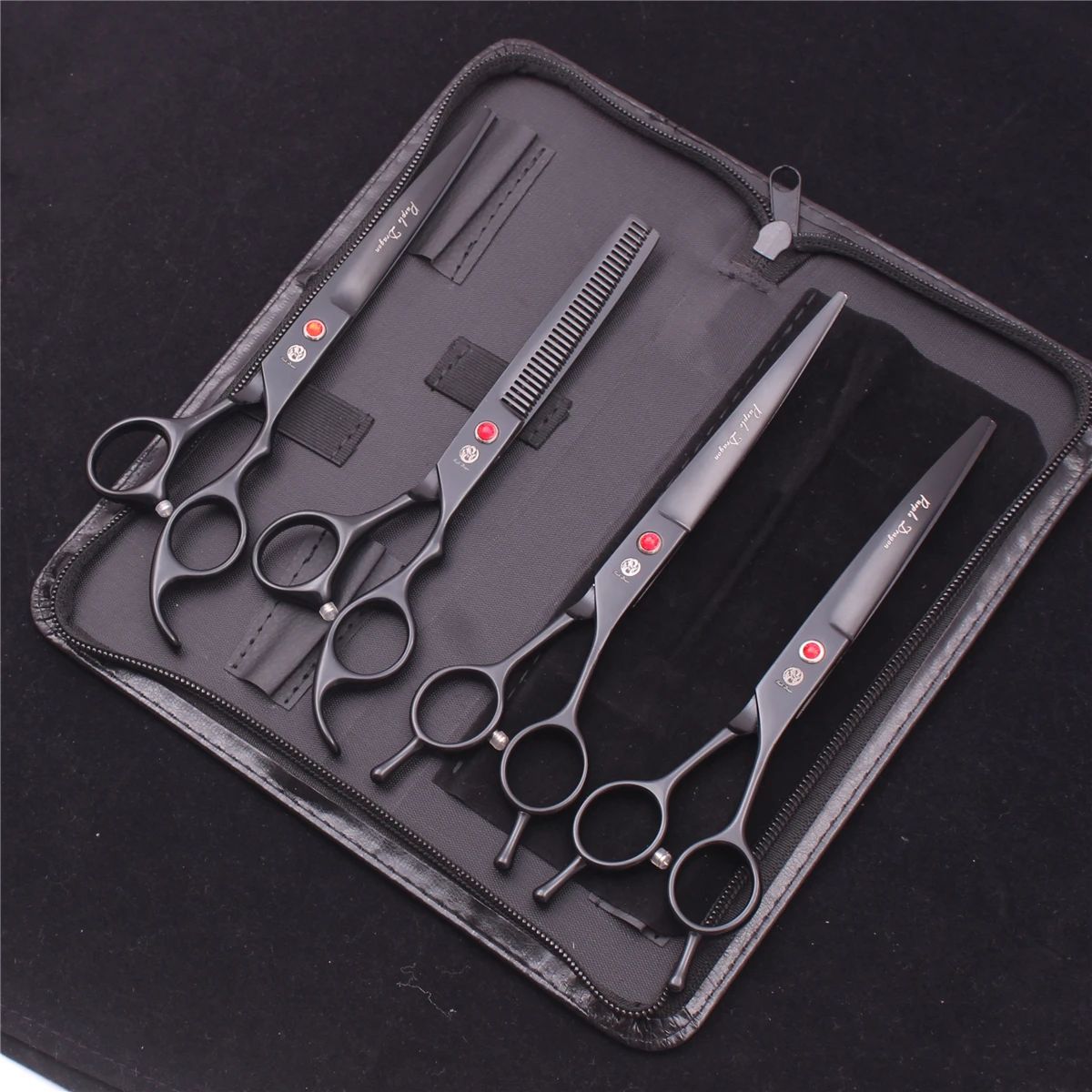 Kit de Tesouras para Tosa Purple Dragon 7" 6.5" de Aço Inoxidável para Pet Tesouras Curvas Tesouras Desbastadoras Tesouras Retas Chunker Z3002