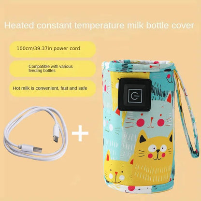 USB Milk Water Warmer Travel Stroller Insulated Bag Baby Nursing Bottle Heater Safe Kids Supplies for Outdoor Winter