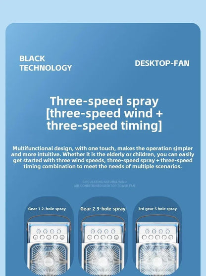 Portable 3 in 1 Mini Ac Air Cooler Fan for Home Products Conditioner Household Small Night LED Humidifier Lights Camping Room