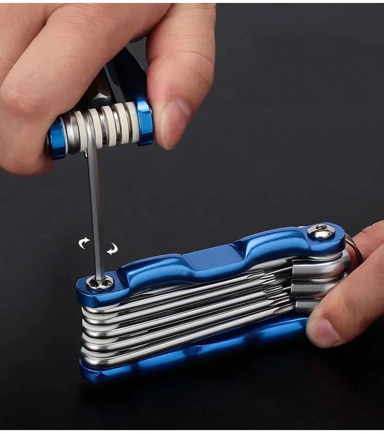 Conjunto de Chaves Allen Dobráveis Portáteis de Metal Sistema Métrico Torx Chave Hexagonal Chave de Fenda Chave Hexagonal Ferramenta Manual de Alta Qualidade