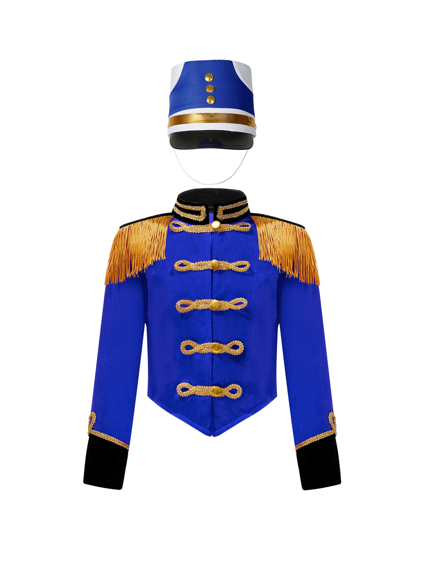 Girls Boys Marching Band Costume Outfits Circus Ringmaster Jacket Coat Team Performance Drummer Drum Major Uniform with Hat Sets