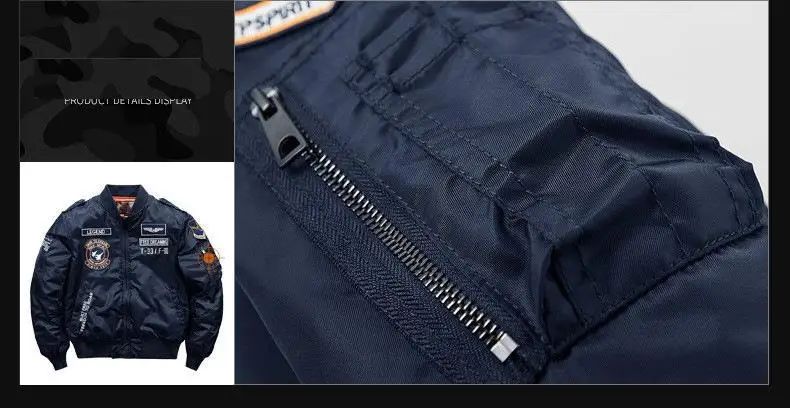 Winter Hip Hop Thick Warm Jacket Men High Quality Military Motorcycle Ma-1 Aviator Pilot Coats Male Baseball Bomber Jacket