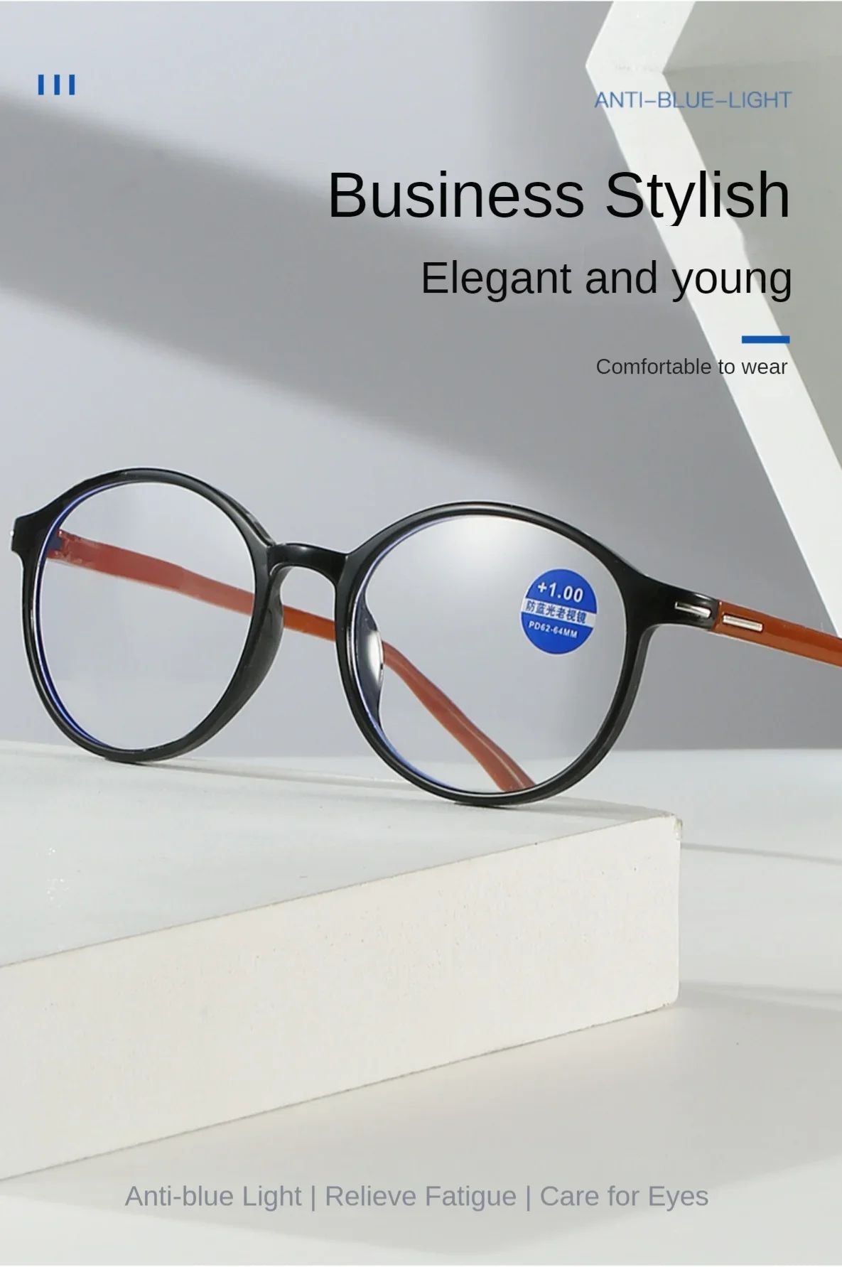 Presbyopia Eyeglasses for Man and Woman Unisex Comfortable Eyewear Ultra Lightweight Anti Blue Light Blocking HD Reading Glasses