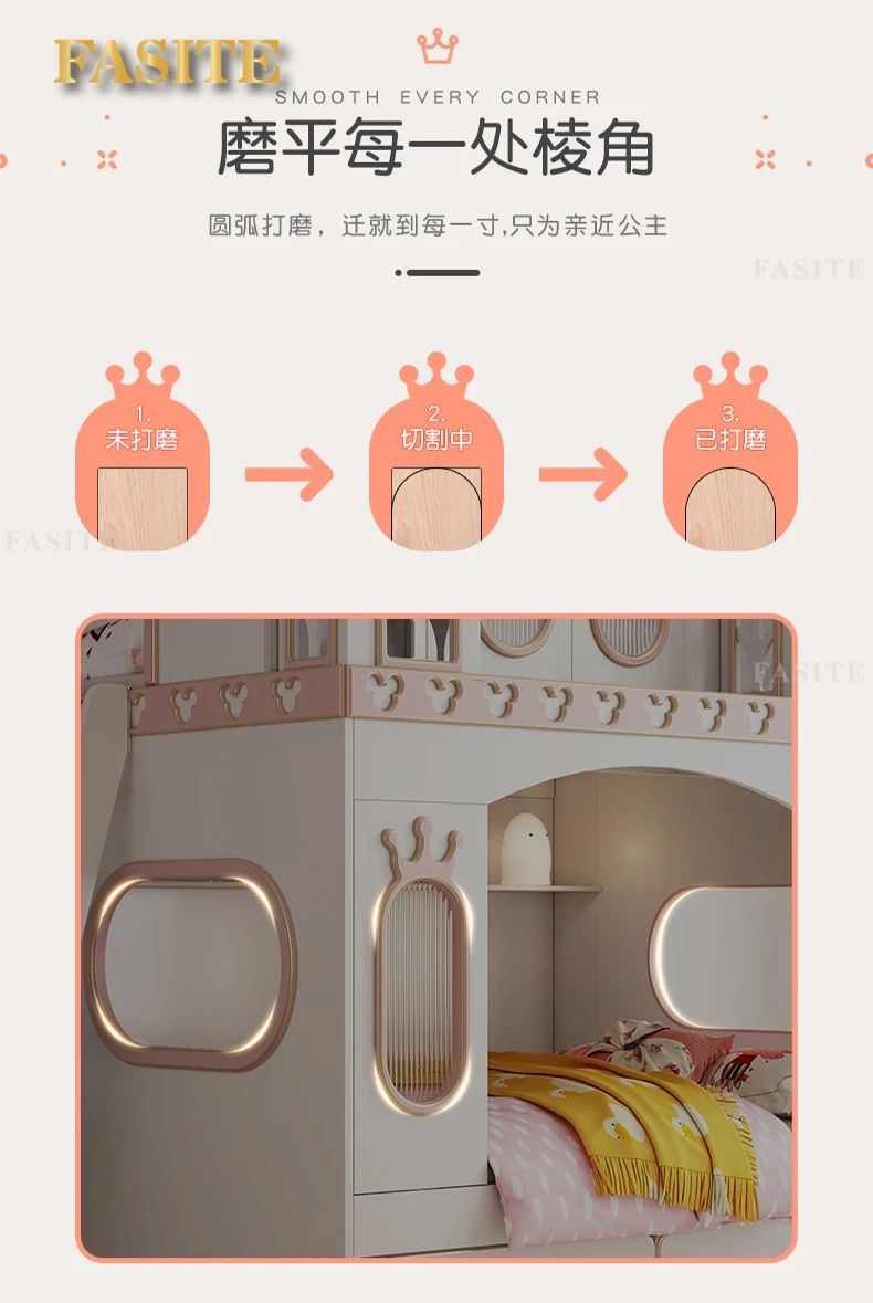 Cama de princesa castelo, cama infantil, quarto de menina, cama de casal, buraco de árvore, madeira maciça