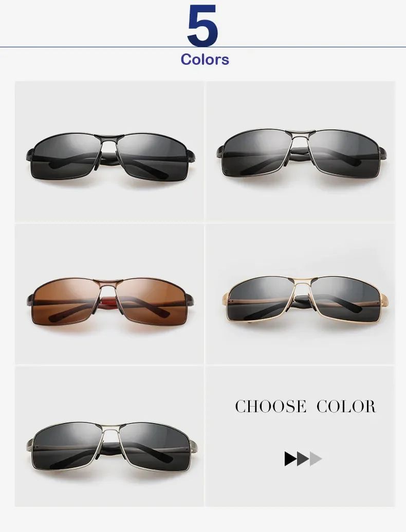 AORON Alloy Men Polarized Sunglasses Women Male Luxury UV400 Goggles Brand Design Metal Frame Glasses Driving