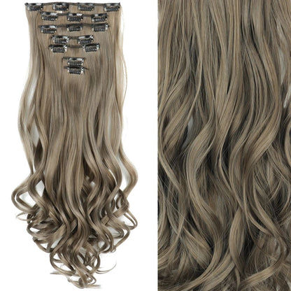 Cabelo Liso Comprido 16 Clipes 7 Pçs/Conjunto de Apliques de Cabelo Sintético Natural Loiro Preto Resistente ao Calor 2026