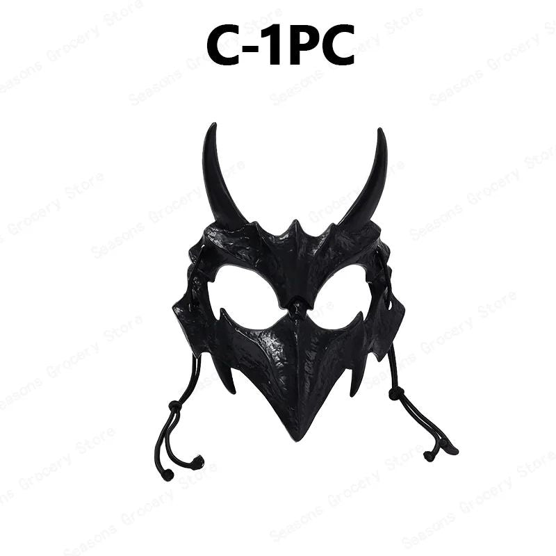 Halloween Half Face Mask Popular Dragon God Fierce Tiger Night Dog Man Wolf Costume Skull Performance Mask Mask Deadpool Terror