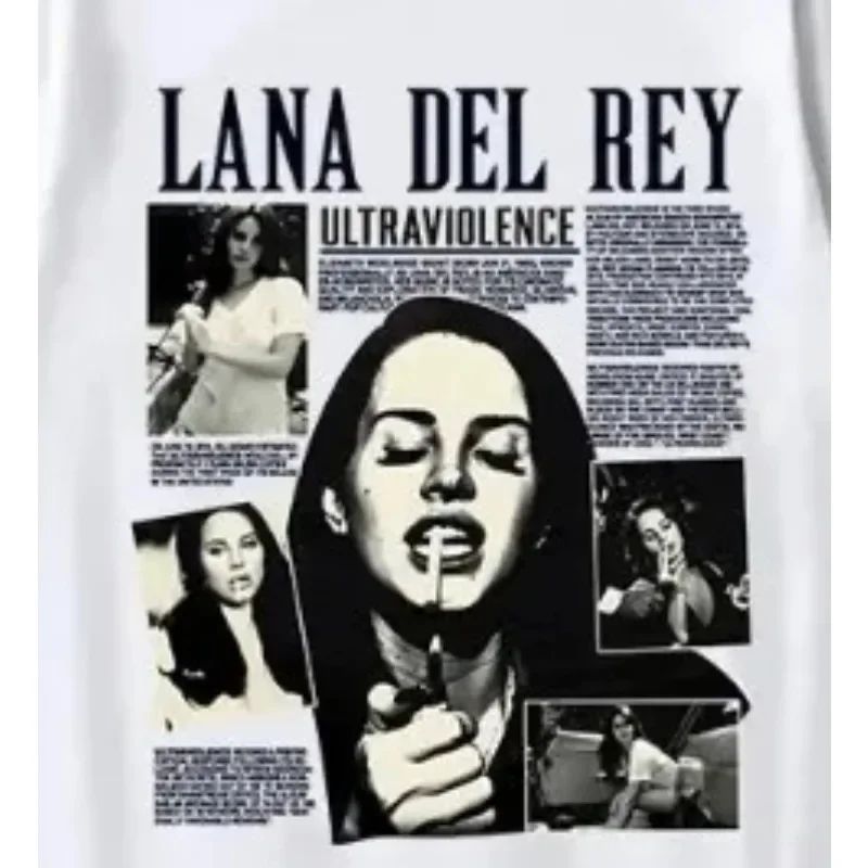 Lana Del Rey Singer Printing T-shirt Casual Loose Short Sleeve Soft Tee-shirt Summer Casual Men/Women Retro Vintage Tops T-shirt