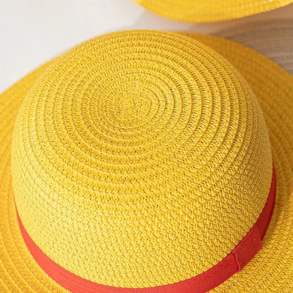 Chapéu de Sol Chapéu Luffy para Mulheres e Homens, Acessório de Cosplay de Desenho Animado One Piece, Chapéu de Palha Luffy, Chapéu para Pais e Filhos
