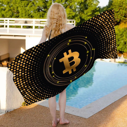 Bitcoin Evolution Of Money Beach Towel Cartoon Cute Summer Kids Large Bath Pool Beach Towel Microfiber Absorbent