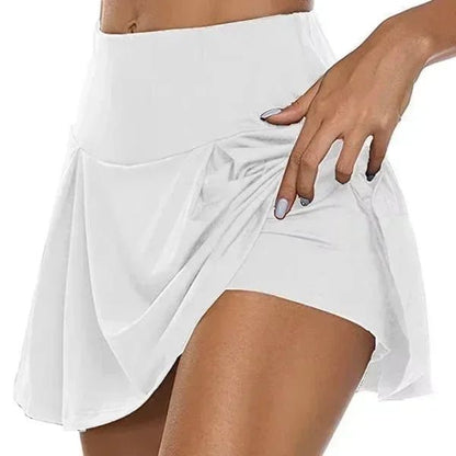 Plus Size Tennis Skirt for Women Black Golf Mini Skirt with Built-in Shorts Stretch Short Skort Female Gym Sporty Workout