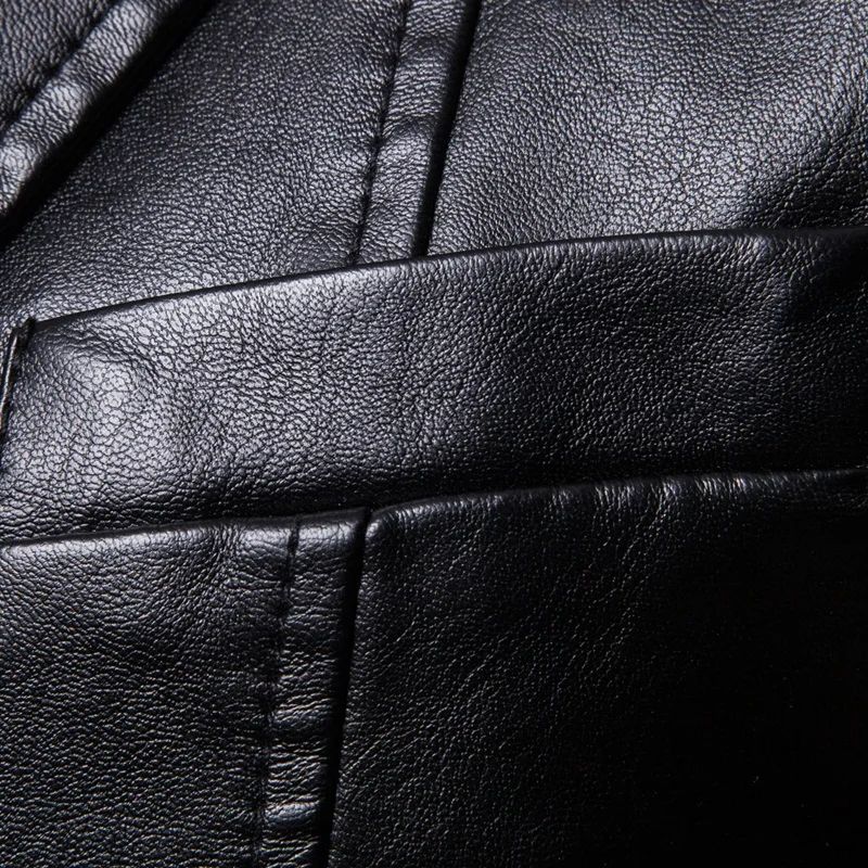 Spring Autumn New Men's Fashion Leather Jacket Casual Business Lapel Slim Fit Stylish Windproof Jacket Coat Streetwear