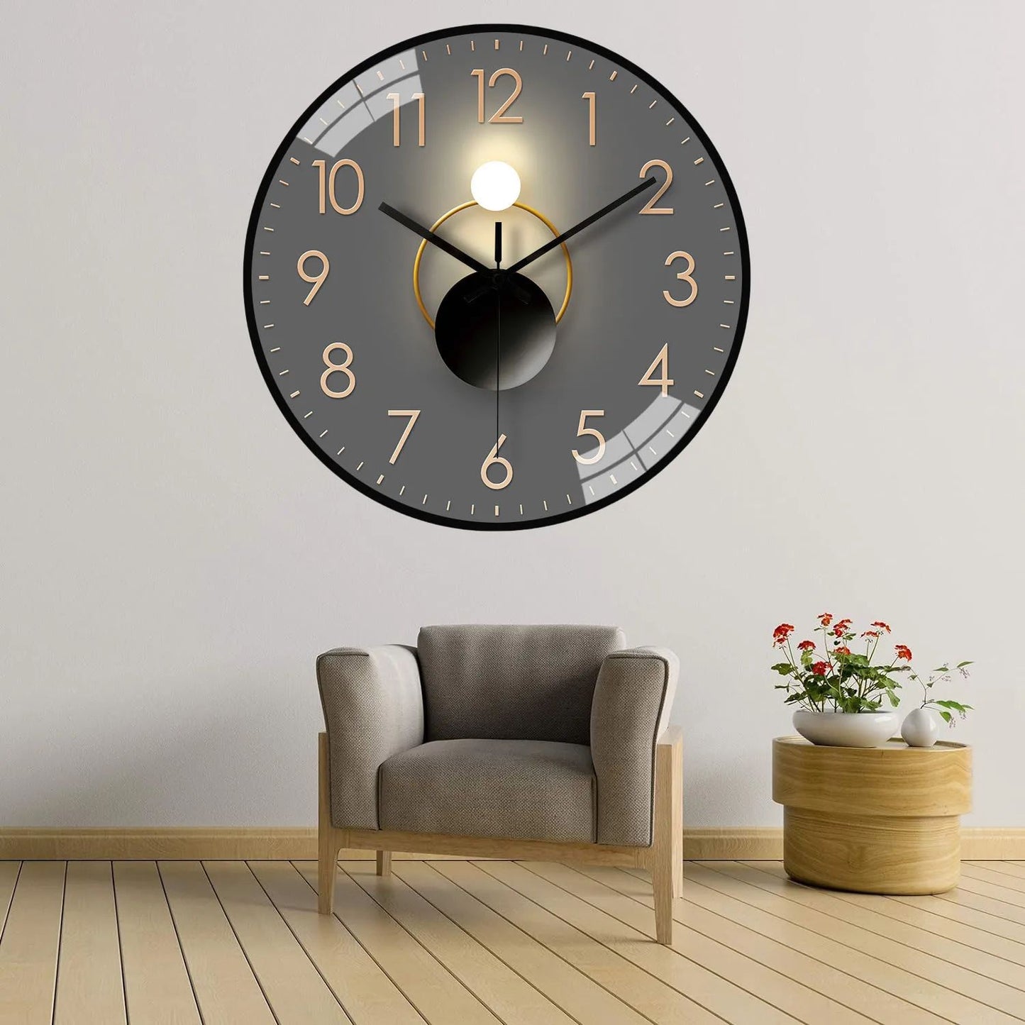 Mute Wall Clock Stereo Digital Scale Wall Clock Modern Minimalist Style Decorative Clock for bedroom study livingroom