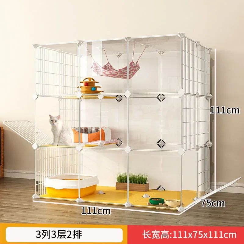 -Luxury Cat Cage Home Indoor Livingroom Balcony Cats Villa Super Large Free Space Kitten Pet House with Climbing Frame