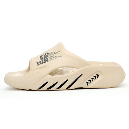 Comwarm New Men Massage Slippers Slides Indoor Outdoor Sandals Beach Casual Shoes Comfortable Sole Men's Slippers Big Size 38-47