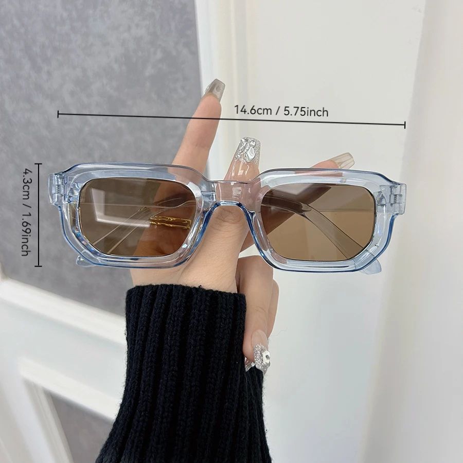 Luxurious Rectangle Sunglasses Women Men Fashion Brand Designer Casual Sun Glasses Female Male Plastic Outdoor Eyewear