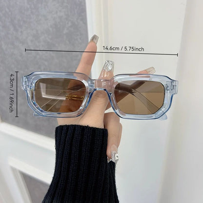 Luxurious Rectangle Sunglasses Women Men Fashion Brand Designer Casual Sun Glasses Female Male Plastic Outdoor Eyewear