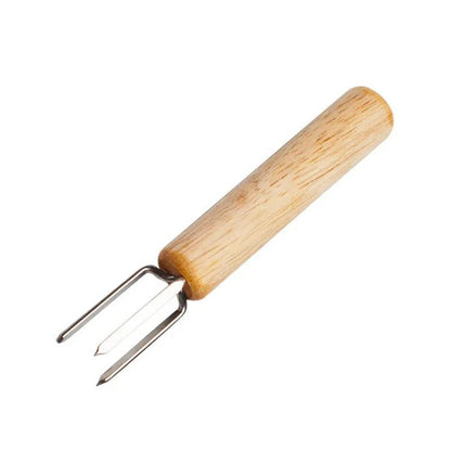 2/4/8Pcs Stainless Steel Corn Holders with Wooden Handle Corn on The Cob Skewers Fruit Anti-scald Forks Outdoor Cooking BBQ Tool