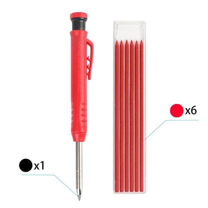 3Colors Refill 2.8mm Solid Carpenter Pencil Set Mechanical Pencil Cap Carpentry Marking Scriber Construction Woodworking Tools