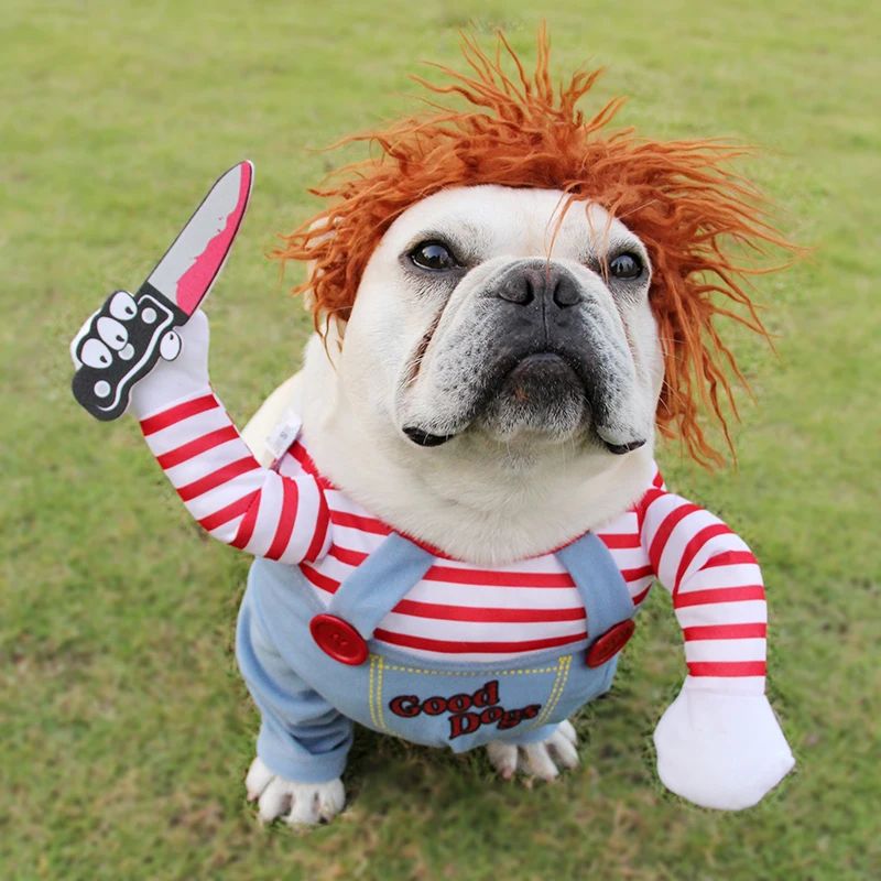 Fantasias de Halloween para Cães Roupas Engraçadas para Pets Conjuntos de Fantasias Ajustáveis para Cães Roupas Divertidas para Cães de Médio e Grande Porte Bulldog Pug