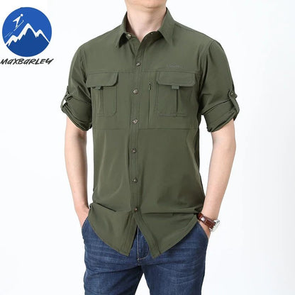 Summer Jacket Upf 50+ Sun Protection Fishing Shirts Men's Quick Dry Long Sleeve Shirts Mesh Breathable Hiking Work Cargo Shirts
