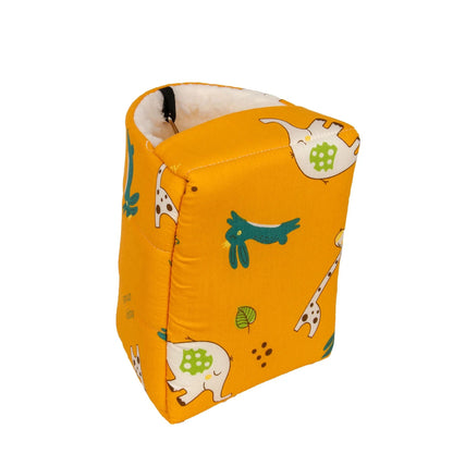 1 peça Cama de pássaro com estampa fofa Mini gaiola Coelho Esquilo Tapete Porquinho-da-índia Ninho Casa de hamster Cama de dormir para animais pequenos Gaiola suspensa para animais de estima