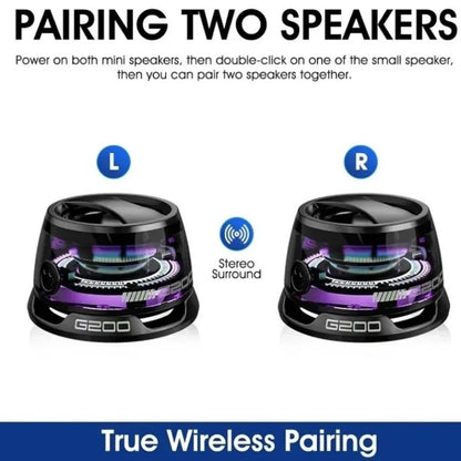 Caixa de Som Bluetooth Portátil XIKCU G200 RGB Magnética BT5.0 Mini Som 7 Horas de Reprodução Suporte para Celular