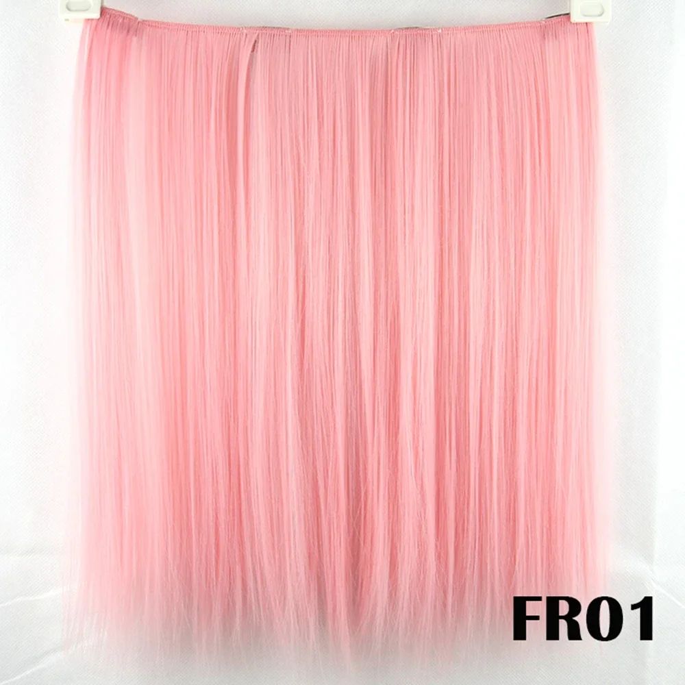 9 Cores Cabelo Sintético Liso Clip de Extensão de Cabelo Vermelho Rosa Branco Peruca Cosplay Cabelo Arco-Íris Natural