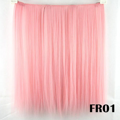 9 Cores Cabelo Sintético Liso Clip de Extensão de Cabelo Vermelho Rosa Branco Peruca Cosplay Cabelo Arco-Íris Natural