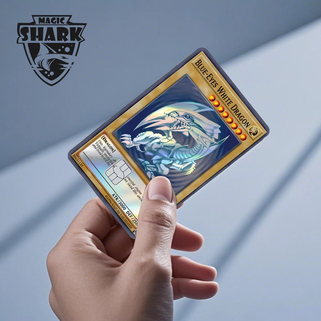 Filme de cobertura holográfico a laser Magic Shark Skull Panda Hunter Broke Blue Eyes Dragon para cartão de crédito e débito bancário
