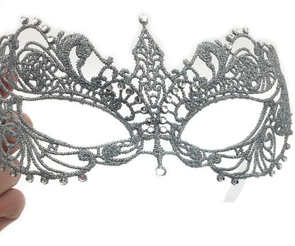 Gold and Silver Lace and Diamond Mask Eye Mask Masquerade Adult Male and Female Party Mask Sensual Women's Half Face