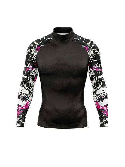 Long Sleeve Surfing Shirt Rashguard UV Sun Protection Basic Surfing Suit Swimwear UPF 50+ Diving Gym Clothes for Men